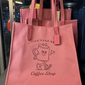 Coach Pink Coffee Shop Tote